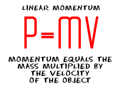 Momentum is equal to the mass multiplied by the velocity.